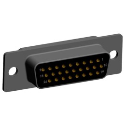 1 pcs - Norcomp SEAL-D 26 Way Plug-In Mount D-sub Connector Socket, 2.286mm Pitch