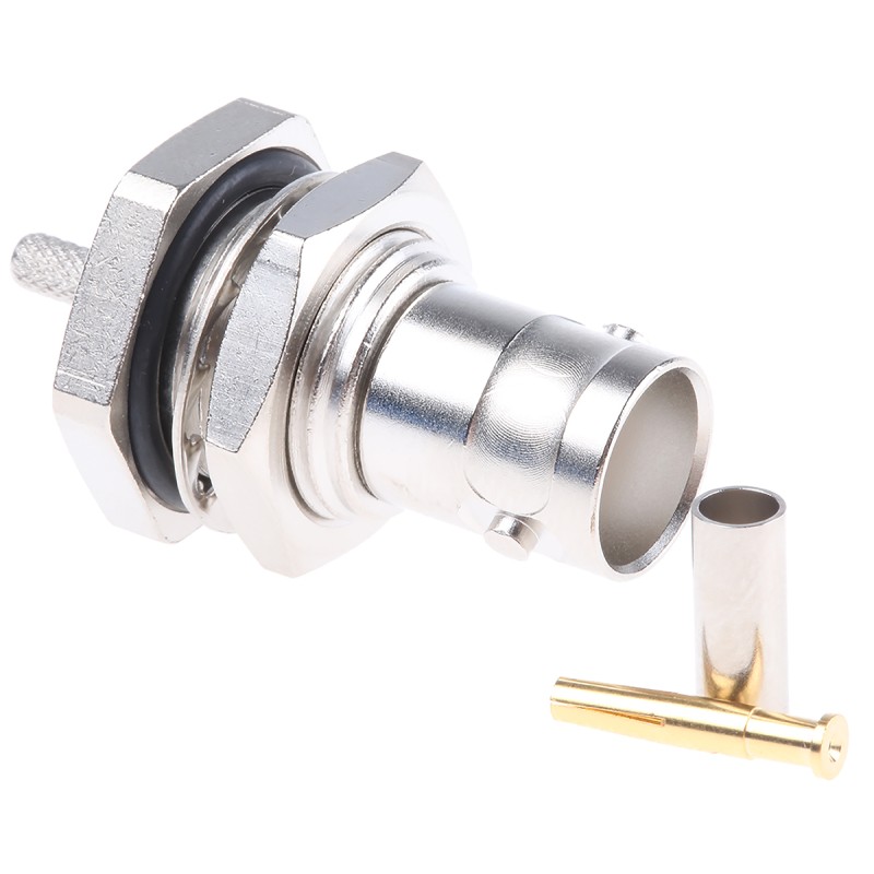1 pcs - Telegartner, jack Panel Mount BNC Connector, 50Ω, Crimp Termination, Straight Body