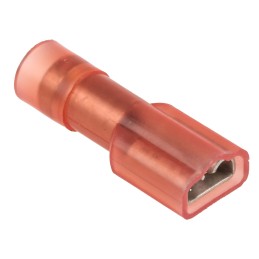 100 pcs - RS PRO Red Insulated Female Spade Connector, Receptacle, 4.75 x 0.8mm Tab Size, 0.5mm² to 1.5mm²