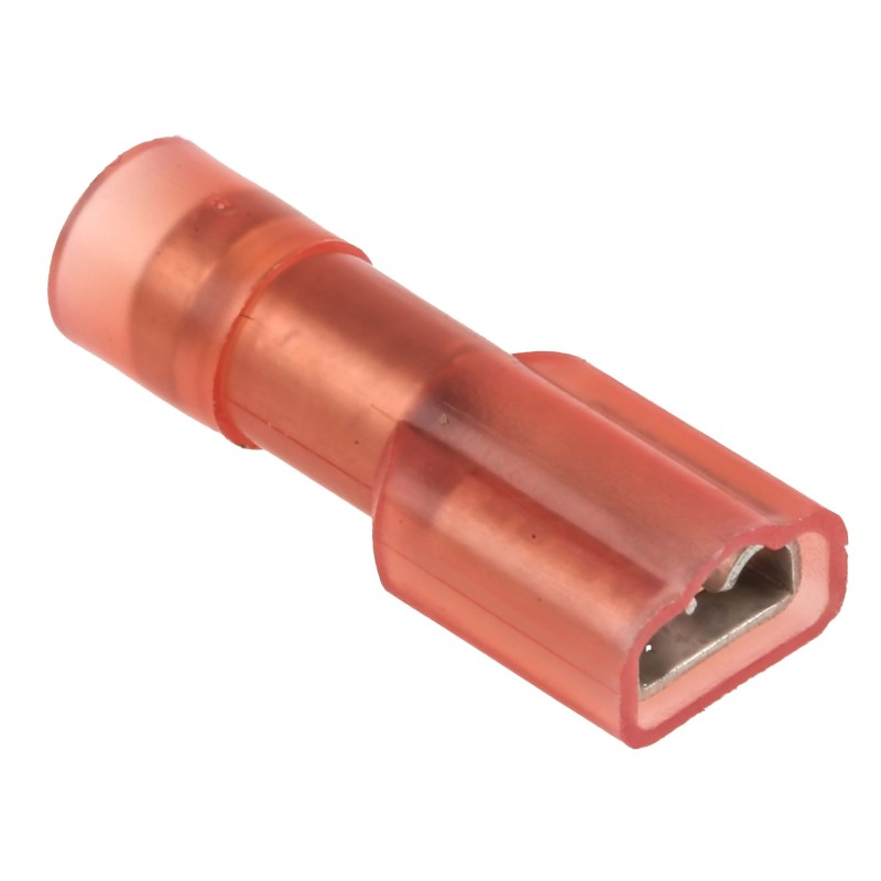 100 pcs - RS PRO Red Insulated Female Spade Connector, Receptacle, 4.75 x 0.8mm Tab Size, 0.5mm² to 1.5mm²