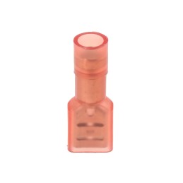 100 pcs - RS PRO Red Insulated Female Spade Connector, Receptacle, 4.75 x 0.8mm Tab Size, 0.5mm² to 1.5mm²