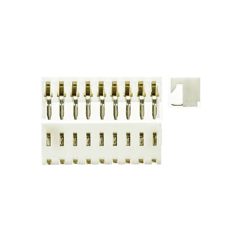 5 pcs - Molex KK 254 Series Right Angle Through Hole Mount PCB Socket, 9-Contact, 1-Row, 2.54mm Pitch, Solder Termination