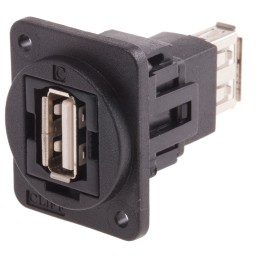 1 pcs - RS PRO Straight, Panel Mount, Socket Type A to A 2.0 USB Connector