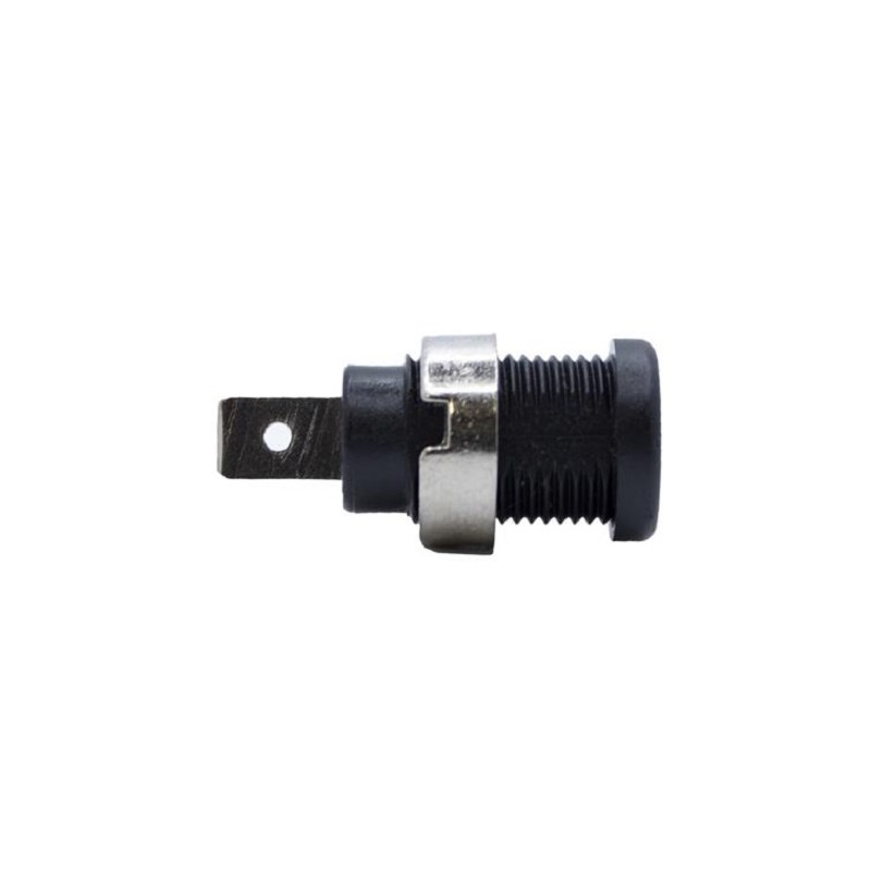 1 pcs - Mueller Electric Black Plug Banana Connectors, 4 mm Connector, Solder Lug Termination, 35A, 1kV, Nickel Plating