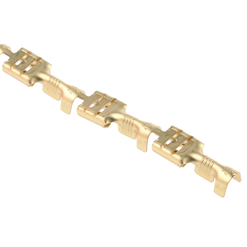 100 pcs - TE Connectivity FASTON .250 Uninsulated Female Spade Connector, Receptacle, 6.35 x 0.81mm Tab Size, 1mm² to 2.5mm²