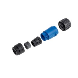 1 pcs - Amphenol Circular Connector, 3 + PE Contacts, Cable Mount, Socket, Female, IP65, IP67, Ecomate Series
