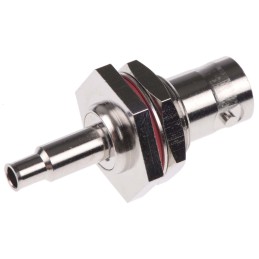 1 pcs - Amphenol, jack Panel Mount BNC Connector, 75Ω, Crimp Termination, Straight Body