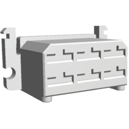 10 pcs - TE Connectivity, FASTIN-FASTON .250 6 Way Nylon Crimp Terminal Housing, Natural