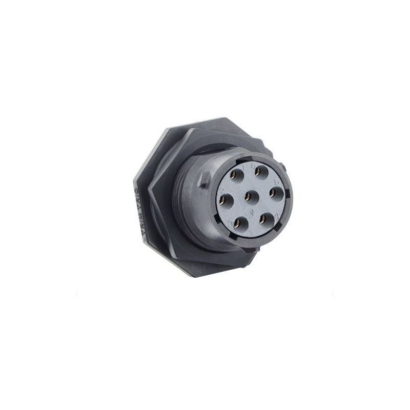 1 pcs - Souriau Circular Connector, 7 Contacts, Cable Mount, Socket