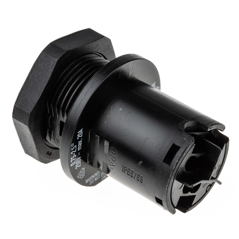 1 pcs - Wieland RST20i3 Series Circular Connector, 3-Pole, Female, Cable Mount, 20A, IP68