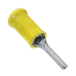 100 pcs - JST, FVPC Insulated Crimp Pin Connector, 2.6mm² to 6.6mm², 12AWG to 10AWG, 2.7mm Pin Diameter, 14mm Pin Length, Yello