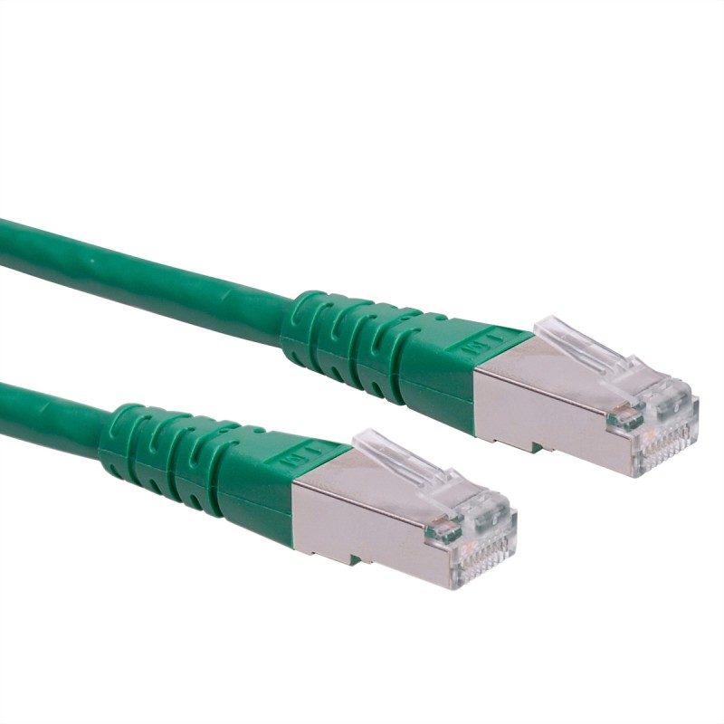 1 pcs - Roline Cat6 Straight Male RJ45 to Straight Male RJ45 Ethernet Cable, S/FTP, Green PVC Sheath, 2m