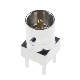 1 pcs - RS PRO, jack PCB Mount BNC Connector, 75Ω, Through Hole Termination, Straight Body