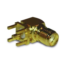 1 pcs - Amphenol RF SMA Series, jack Through Hole SMA Connector, 50Ω, Solder Termination, Right Angle Body