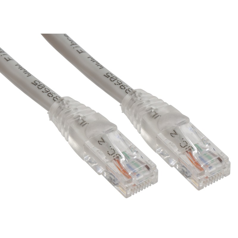 1 pcs - RS PRO Cat6 Male RJ45 to Male RJ45 Ethernet Cable, U/UTP, Grey PVC Sheath, 0.5m