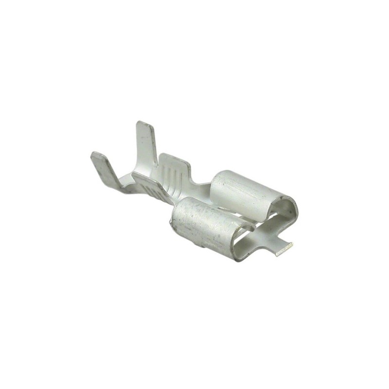 100 pcs - TE Connectivity FASTIN-FASTON .250 Uninsulated Female Spade Connector, Receptacle, 6.35 x 0.81mm Tab Size, 0.8mm² to