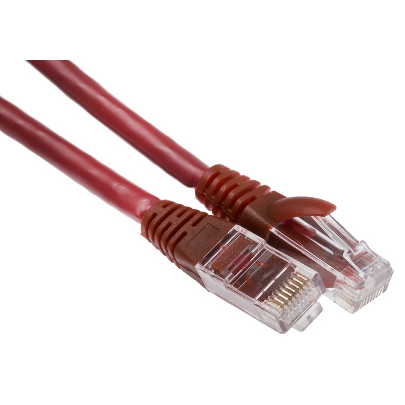 1 pcs - RS PRO Cat6 Male RJ45 to Male RJ45 Ethernet Cable, U/UTP, Red PVC Sheath, 0.5m
