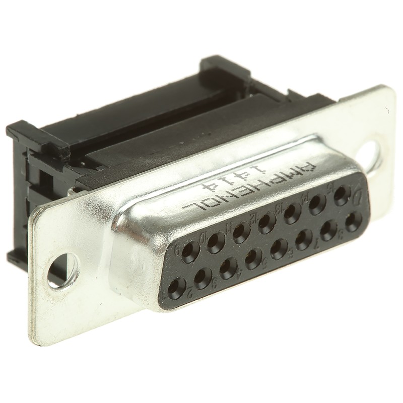 1 pcs - Amphenol ICC DFR 15 Way Right Angle Cable Mount D-sub Connector Socket, 2.74mm Pitch