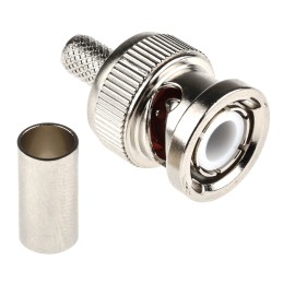 1 pcs - RS PRO, Plug Cable Mount BNC Connector, 50Ω, Crimp Termination, Straight Body