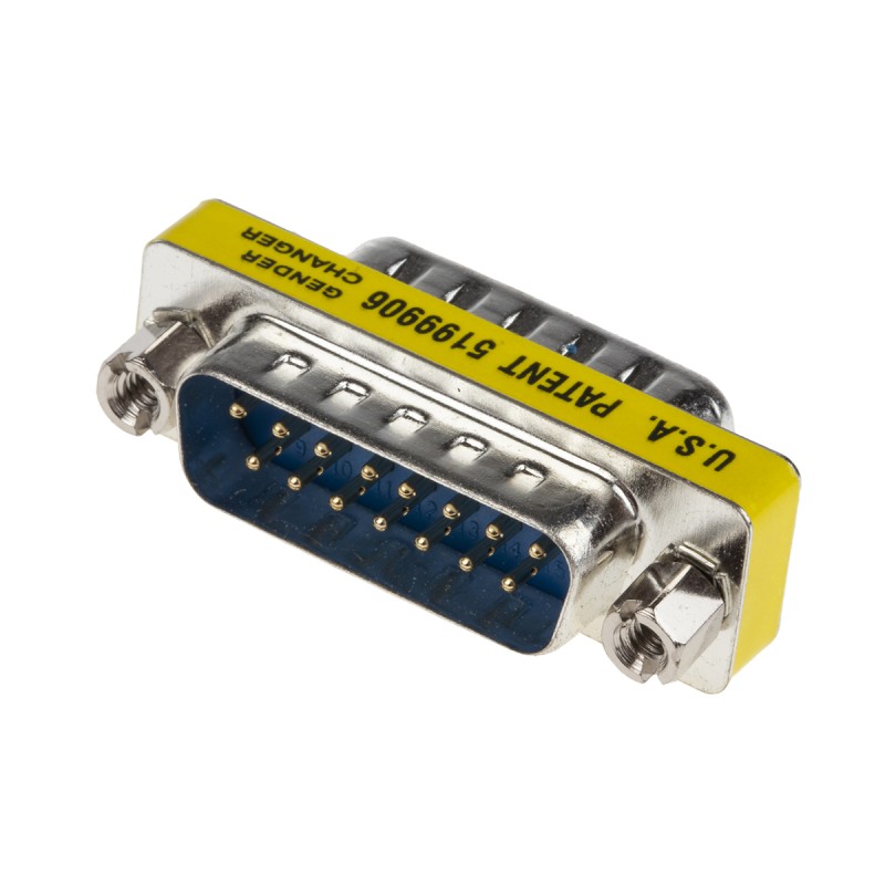 1 pcs - RS PRO D Sub Adapter Male 15 Way D-Sub to Male 15 Way D-Sub