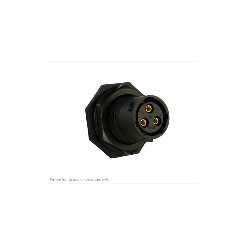 1 pcs - Souriau Circular Connector, 3 Contacts, Panel Mount, Plug, Female, IP68, IP69K, UTS Series