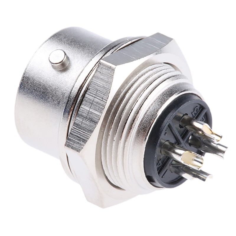 1 pcs - Hirose Circular Connector, 4 Contacts, Panel Mount, Miniature Connector, Socket, Female, RM Series