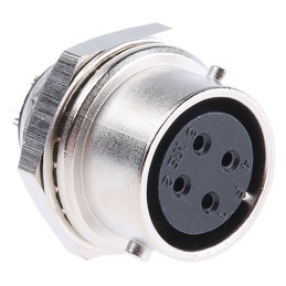1 pcs - Hirose Circular Connector, 4 Contacts, Panel Mount, Miniature Connector, Socket, Female, RM Series
