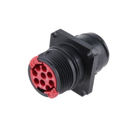 1 pcs - Souriau Circular Connector, 9 Contacts, Flange Mount, Plug, Male, IP68, Clipper Series