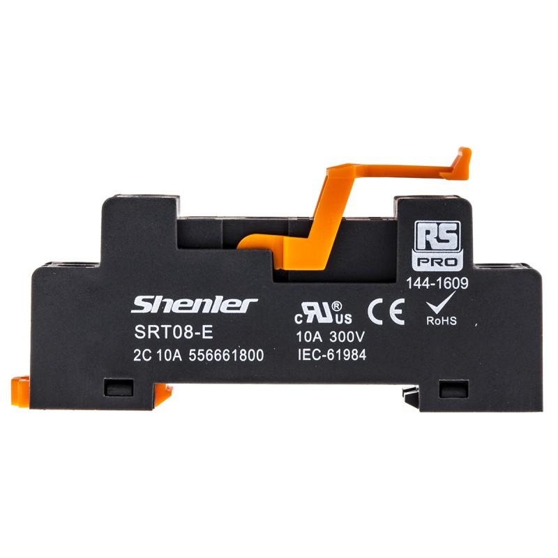 1 pcs - RS PRO 8 Pin 300V DIN Rail Relay Socket, for use with RFT Interface Relay