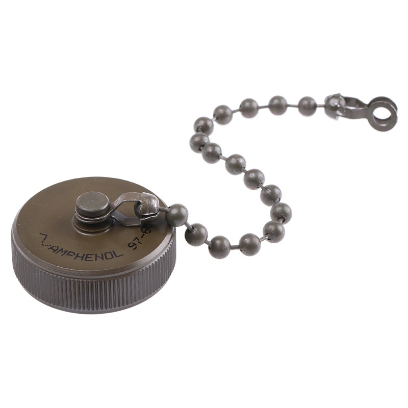 1 pcs - Amphenol 97 MIL-DTL-5015 Plug Dust Cap, Shell Size 18 IP66 Rated, with Olive Drab Cadmium Finish, Aluminium