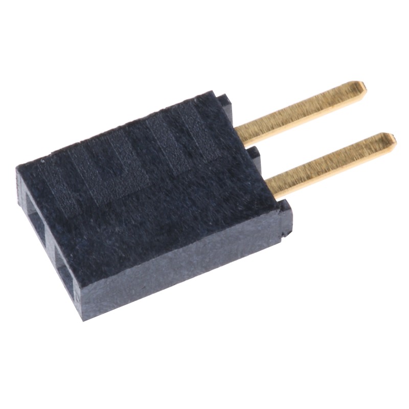 1 pcs - Samtec SSW Series Straight Through Hole Mount PCB Socket, 2-Contact, 1-Row, 2.54mm Pitch, Solder Termination