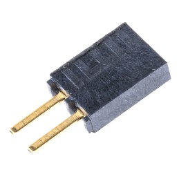 1 pcs - Samtec SSW Series Straight Through Hole Mount PCB Socket, 2-Contact, 1-Row, 2.54mm Pitch, Solder Termination