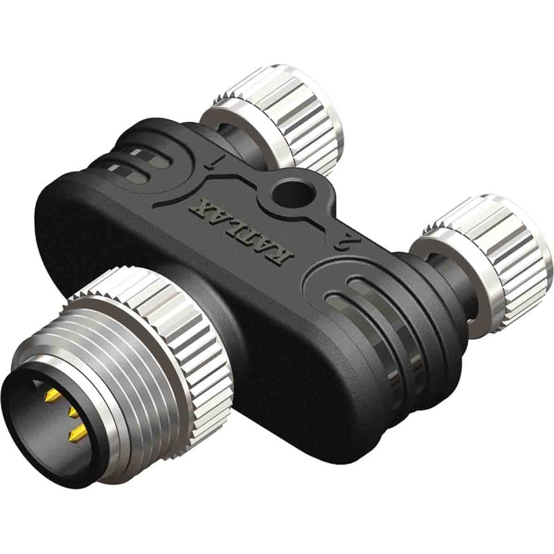 1 pcs - RS PRO 1 Pole M12 Plug to 2 Pole M8 Socket Connector