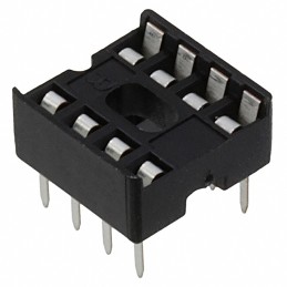 100 pcs - Amphenol FCI 2.54mm Pitch Straight 8 Way, Through Hole Stamped Pin Open Frame IC Dip Socket, 1A