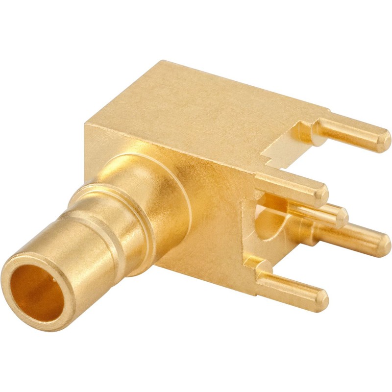 1 pcs - Rosenberger, Plug PCB Mount SMB Connector, 50Ω, Solder Termination, Right Angle Body