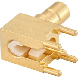 1 pcs - Rosenberger, Plug PCB Mount SMB Connector, 50Ω, Solder Termination, Right Angle Body