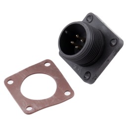 1 pcs - Hirschmann 4 Way Panel Mount MIL Spec Circular Connector Receptacle, Pin Contacts, Screw Coupling, MIL-DTL-5015