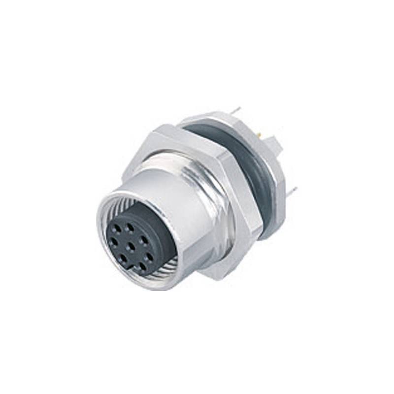 1 pcs - Binder Circular Connector, 4 Contacts, Panel Mount, M12 Connector, Socket, Female, IP67, 713 Series