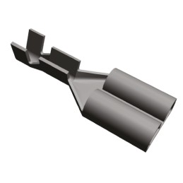 100 pcs - TE Connectivity FASTIN-FASTON .250 Uninsulated Female Spade Connector, Receptacle, 6.35 x 0.81mm Tab Size, 0.5mm² to