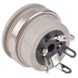 1 pcs - Hirschmann, MAB 5 Pole Din Socket, DIN EN 60 130-09, 4A, 34 V ac/dc IP30, Screw Lock, Female, Panel Mount