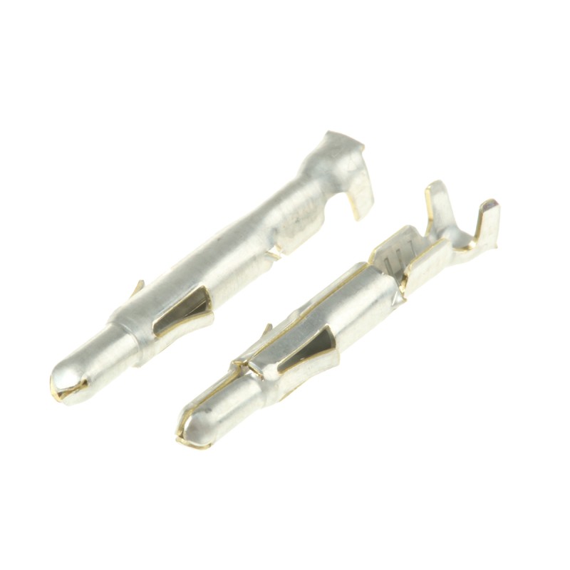 100 pcs - TE Connectivity Universal MATE-N-LOK Series Male Crimp Terminal, 24AWG Min, 18AWG Max