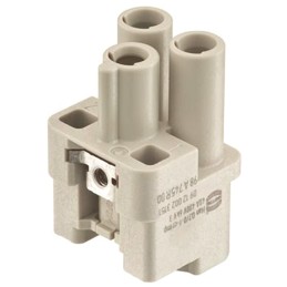 1 pcs - HARTING Heavy Duty Power Connector Insert, 40A, Female, HAN Q Series, 2 Contacts