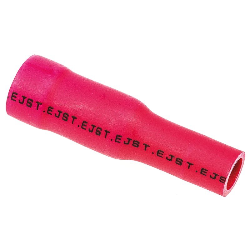 100 pcs - JST, CVDAGF Insulated Female Crimp Bullet Connector, 0.25mm² to 1.65mm², 22AWG to 16AWG, 4mm Bullet diameter, Red