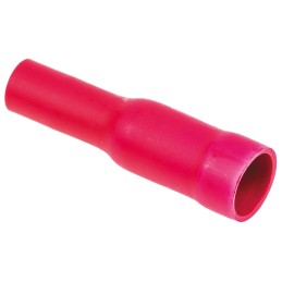 100 pcs - JST, CVDAGF Insulated Female Crimp Bullet Connector, 0.25mm² to 1.65mm², 22AWG to 16AWG, 4mm Bullet diameter, Red