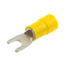 100 pcs - RS PRO Insulated Crimp Spade Connector, 4mm² to 6mm², 12AWG to 10AWG, M3.5 Stud Size Vinyl, Yellow