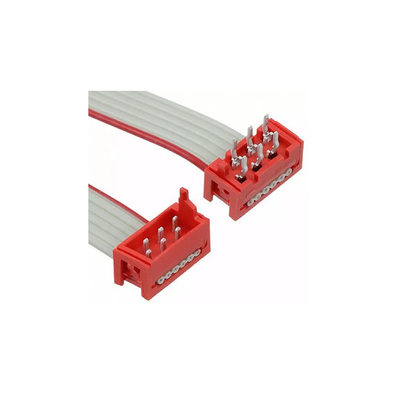 1 pcs - TE Connectivity Micro-MaTch Series Flat Ribbon Cable, 6-Way, 1.27mm Pitch, 200.5mm Length, Micro-MaTch IDC to