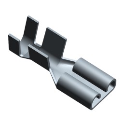 100 pcs - TE Connectivity FASTON .250 Uninsulated Female Spade Connector, Receptacle, 6.35 x 0.81mm Tab Size, 4mm² to 6mm²