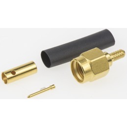 1 pcs - Radiall Straight 50Ω Cable Mount SMA Connector, Crimp Termination RG188, RG316