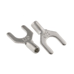 100 pcs - RS PRO Uninsulated Crimp Spade Connector, 0.5mm² to 1.5mm², 22AWG to 16AWG, M5 Stud Size