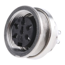 1 pcs - Amphenol, signalmate C091 6 Pole M16 Din Socket, 5.0A, 300 V IP40, Screw On, Panel Mount